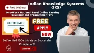 Free 1Week Faculty Development Program with Certificate |Indian Knowledge System Webinar Certificate