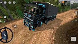 Bharat Benz 12 Wheeler Blue Tipper Truck Driving In Offroad Bus Simulator Indonesia 2026