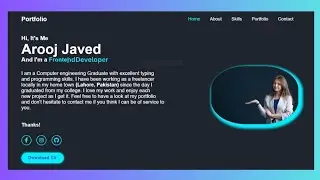 Animated Portfolio Template using HTML|CSS & JavaScript #html #css