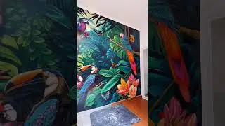 mural hutan tropis sejuk dan fauna #mural #painting #lukisanmural