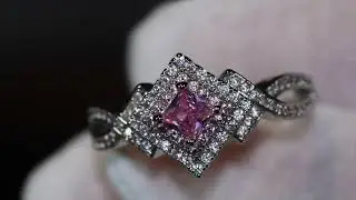 Pink diamond ring, big pink diamond ring, pink diamond engagement ring, womens pink diamond ring
