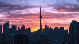 City Skyline Sunset Sunrise Toronto CN Tower