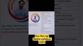 Kvs Nvs tgt maths syllabus 2025 | Kvs Nvs maths syllabus tier 2 |
