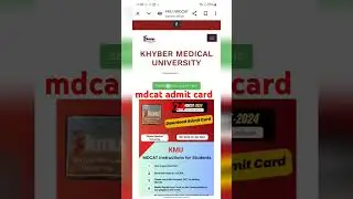 MDCAT Admit Card 2024 | Medical Entry Test KPK Roll No Slip | How to Download