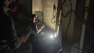 Smoke damage removal off of cement wall.