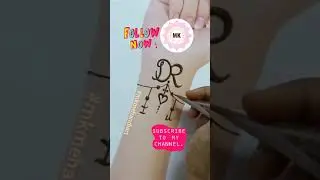 D & R couple henna tattoo style mehndi tattoo for front hand by mk mehandi art #Shorts