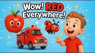 Wow! RED Everywhere! 🚒🍎🐞 | Learn Red Color with Fun Things for Kids