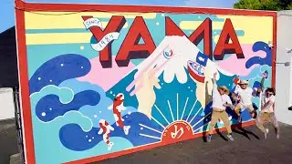 Painting a mural at a legacy sushi business in Los Angeles