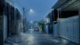 Beat Stress by Falling into Sleep Instantly with Heavy Rain and Thunder in the Afternoon