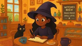 Study at the witch cafe! 🎃 Cafe ambiance *No music* 