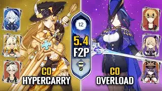 F2P C0 Navia Hypercarry & C0 Clorinde Overload Team | New Spiral Abyss 5.4 Floor 12 | Genshin Impact