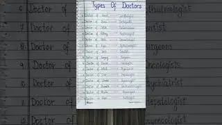 Types of Doctors in English| Doctor's Type| #shadesofeducation #typesofdoctors #doctorstype