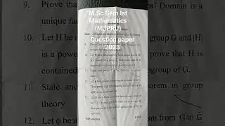 Advance Algebra M.Sc (Maths) Sem 1st ||MJPRU|| PYQ 2023 #mjpru #pyq #pyqmaths #physics