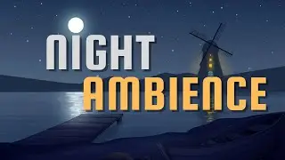 Calm Windmill at Night | Water Flow White Noise & Night Ambience | 1 Hour