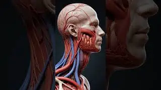 Carotid Artery & Carotid vein.  Anatomy 3d Art. #anatomy #medical #medicaleducation #3d #art