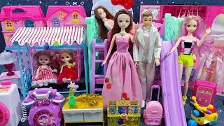 13 Minutes Satisfying with Unboxing Barbie Princess Pink Kitchen,Rock Bed Play SetReview Toys | ASMR