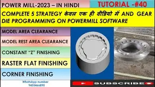 Model area |Model rest area |Constant Z| Corner Finishing |Raster flat केवल एक ही वीडियो में -Hindi