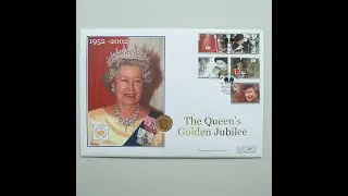 2001 The Queen's Golden Jubilee Gold Sovereign Coin Cover - Westminster First Day Cover UK