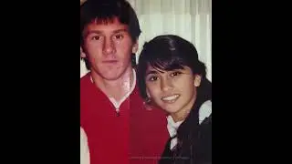 Young Lionel Messi and his wife Antonela Roccuzzo (my photo restoration) #shorts