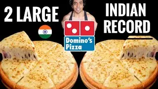 India's Most 😱 2 Large Dominos Cheese Margherita Pizza Eating Challenge [ Extended ]