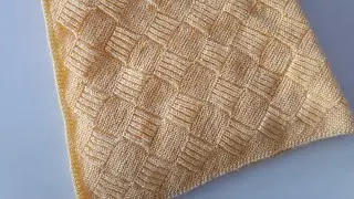 Kuschelige einfache Babydecke mit Brioche-Schachbrettmuster von Ecke zu Ecke (C2C) stricken