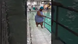 Walking out of the pool