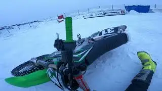 ЗИМНЯЯ ПОКАТУШКА НА KAWASAKI KX 250F / УЧУСЬ ЕЗДИТЬ НА ЗАДНЕМ КОЛЕСЕ