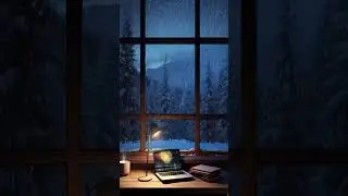 Night Snow View from a Warm Room &ndash; Calm Winter Atmosphere for Relaxation #autumn #snow #snowfall
