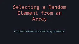 Random Element from Array