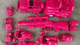 Cleaning Toy Race Cars, Thar, scooter, Army Car, Car, and Fire Extinguishers