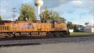 UP Coal Train with a Former SP and a GE AC4460CW in Dixon IL 1080p HD