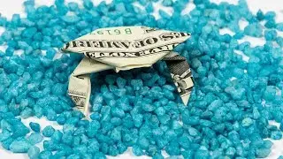 Money Origami Fish Tank 🦀 Dollar origami CRAB folding