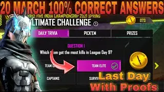 FREE FIRE 20 MARCH ESPORTS ULTIMATE CHALLANGE CORRECT ANSWER | HOW TO COMPLETE ULTIMATE CHALLENGE