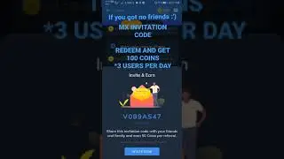 MX GAMES INVITATION CODE/REFERRAL CODE l 100 Coins | refer and earn l MX PLAYER
