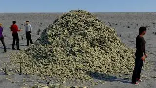 US National Debt Visualized ($40 Trillion Dollars) (quieter music version)