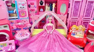 15 Minutes Satisfying with Unboxing Barbie Princess Bed & Wardrobe Collection Toys Review | ASMR
