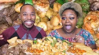 HOMEMADE SHRIMP & STEAK HIBACHI MUKBANG + COOKING SHOW