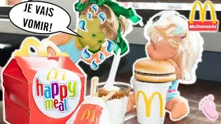 🤪 Noa & No&eacute; vont chez McDonalds 🍔 La petite No&eacute; mange trop de hamburgers et elle tombe malade 🤢