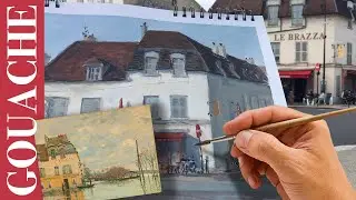 Peindre le Port Marly comme Sisley : Gouache en Timelapse et Réflexions Inspirées