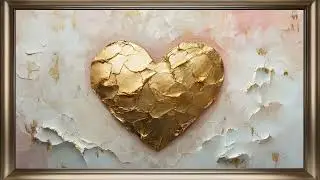 Heart Of Gold Frame TV Art | Premium Screensaver Background For Your TV💛