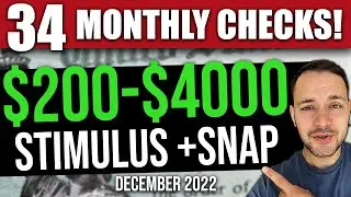 $200-$4000 IN 34 CITIES!! Stimulus Check Update, $281 SNAP EA Benefits & $391 P-EBT in December 2022