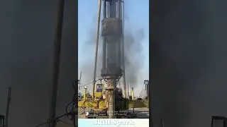 Diesel pile driver installs power poles efficiently! #machine