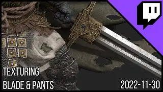 3D Character Sculpting - Marco Plouffe's Twitch Stream of 2022-11-30 - Texturing the Blade and Pants