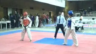 Pooja Jadhav [Mum-University] At Punjab All India Taekwondo National fight Part 1