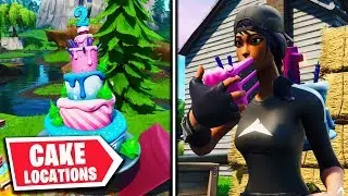 All Birthday Cake Locations on Fortnite (Fortnite 2nd Birthday Challenges)