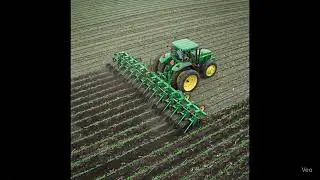 John Deere Tractor in Action: High-Speed Cultivation of Row Crops  #shorts #ytshorts