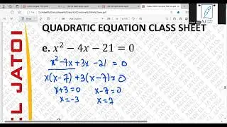 4024 0580 MAths Quadratic Equations Middle term breaking Class 10