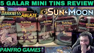 Galar Mini Tin Review! | Darkness Ablaze + Sun Moon Pokemon Card Opening