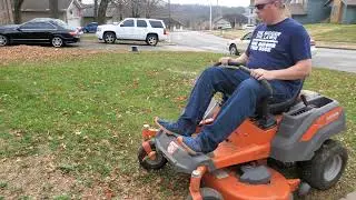 Husqvarna Z246 Zero Turn Mower Mulching Leaves