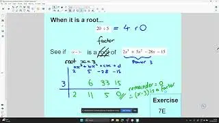 Synthetic Division to prove a factor